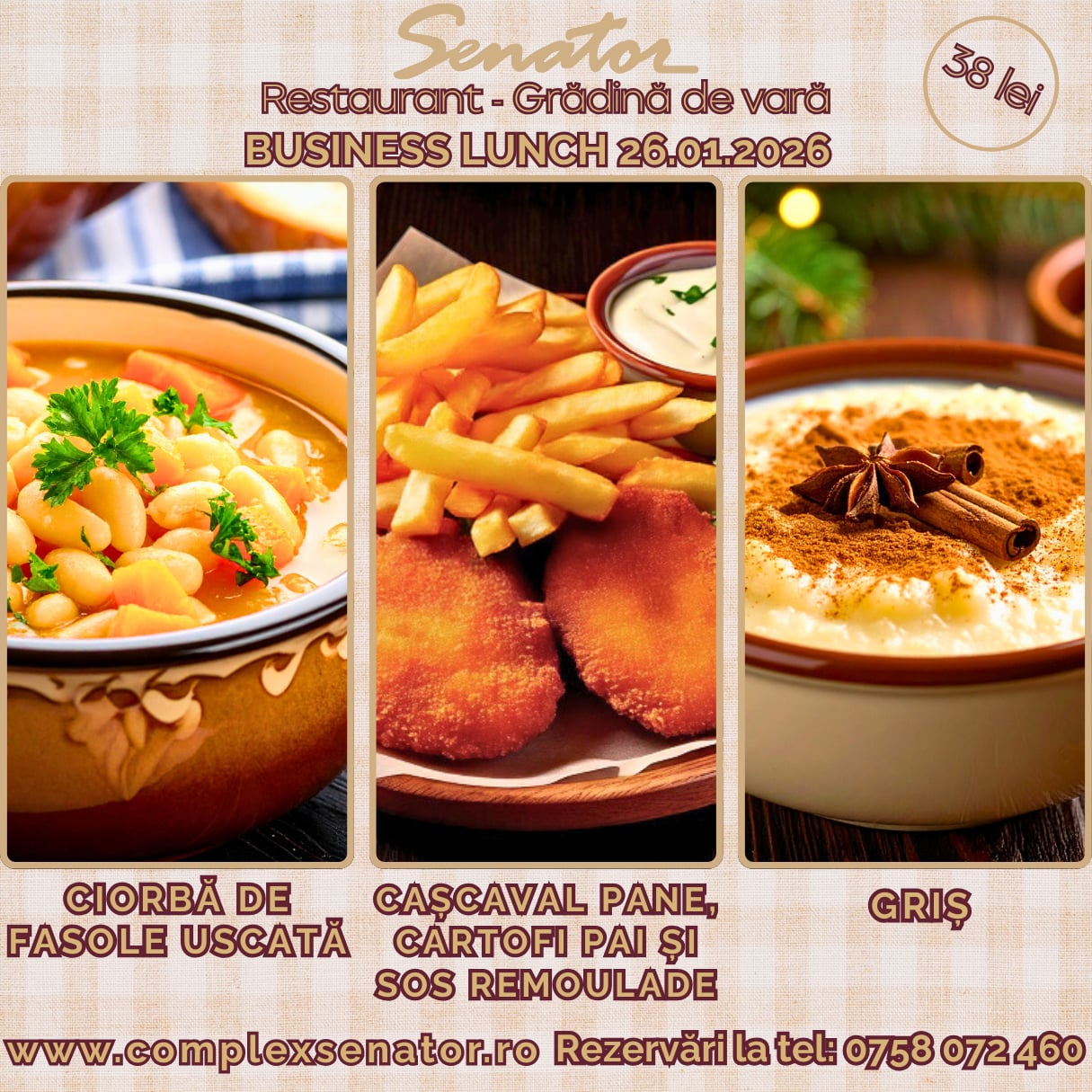 Meniul zilei 26.01.2026 - meniu